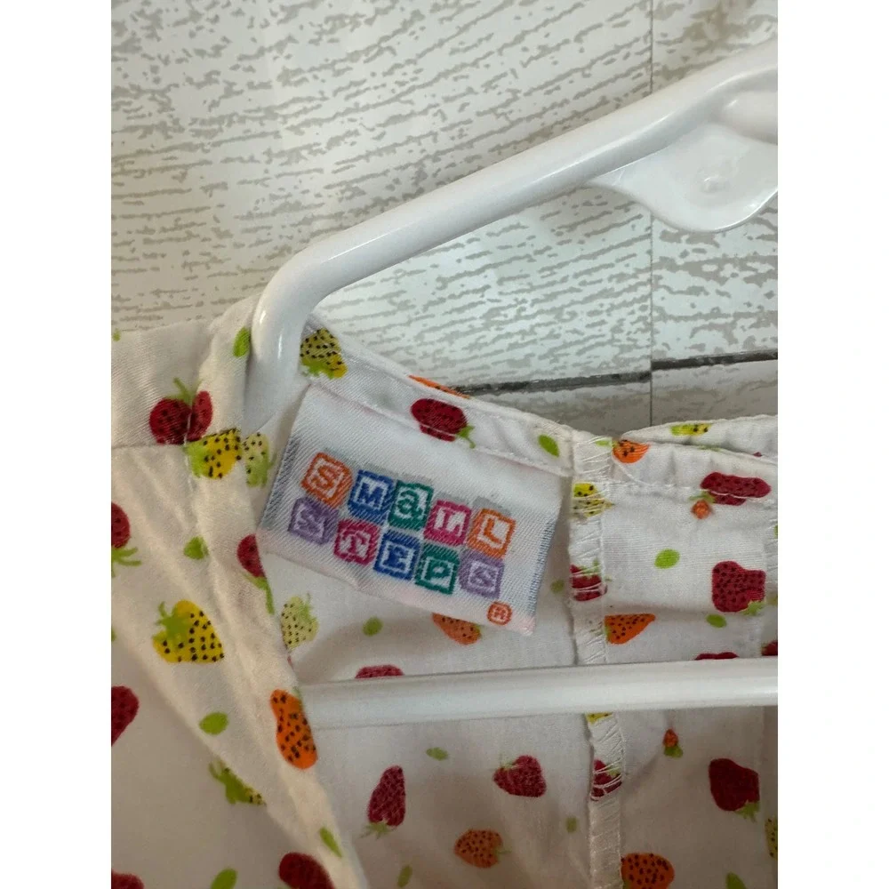 Y2K Small Steps Toddler Girls Strawberry Tiered Ruffle Dress 18 Months
